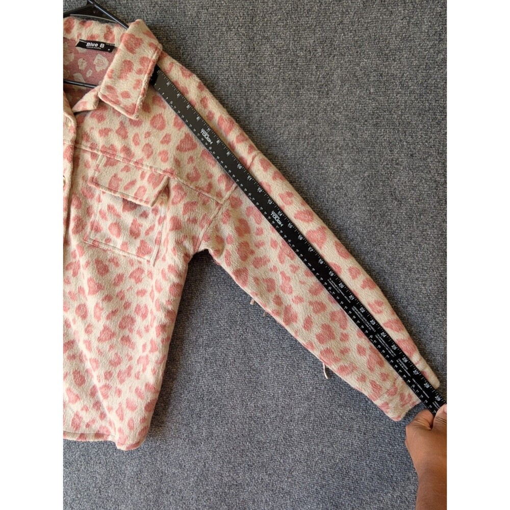 Blue B Leopard Print Fringe M Shacket Western Boho Brushed Flannel Jacket Cowgir - Picture 11 of 13